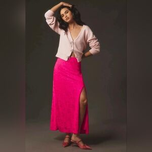 NWT • By Anthropologie • Pink Floral Lace Maxi Skirt